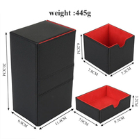 Boîte de rangement pour cartes Commander, pour plus de 200 cartes sous étui, en cuir PU, étui de rangement pour cartes à collectionner