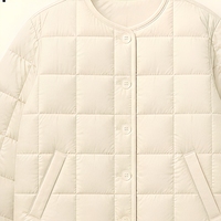 Veste matelassée pour femme, sans col, boutonnée sur le devant, rembourrée de duvet, couleur crème, vêtement d'extérieur pour l'hiver