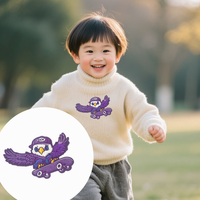 Services de broderie numérique sur ordinateur, patchs en chenille personnalisés avec broderie, logo d'animaux de dessin animé