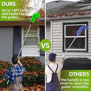 Cepillos de limpieza para desagües sin necesidad de subir a techos, cepillos de filtro para tuberías de alcantarillado bajo aleros, cepillos para hojas. - Product Image 2