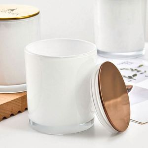 Bocaux en verre givré vert de 7 oz, 10 oz et 14 oz avec couvercle pour la décoration de la maison - Product Image 3