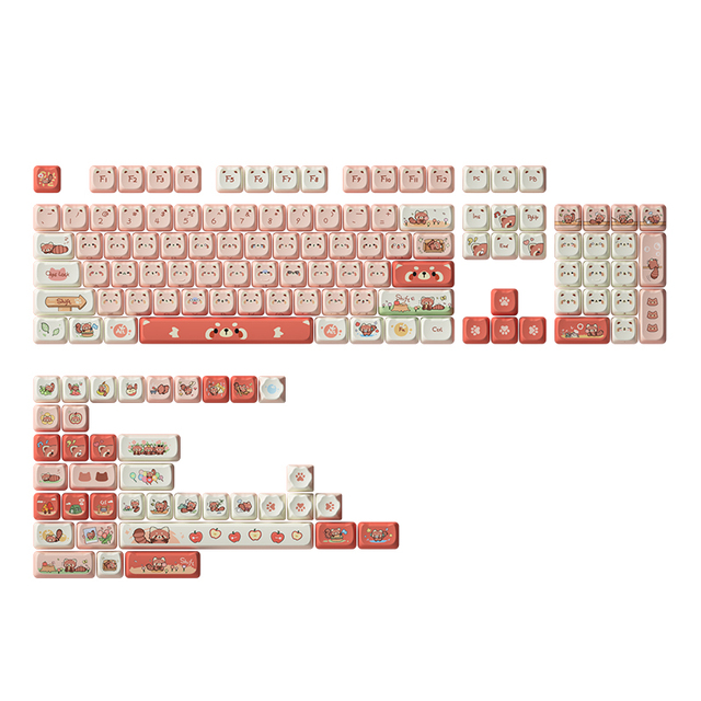 Akko Racoon MAO Keycap Set 142-Key PBT Material Dye-Sub Custom Keyboard MAO Profile Keycaps