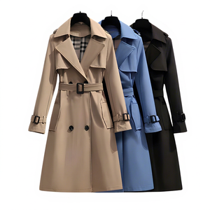 Manteau long et fin pour femme, style britannique, élégant et décontracté, en laine/cachemire, double boutonnage, grande taille, nouvelle collection hiver - Product Image 1