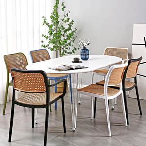 आधुनिक सस्ती कीमत आउटडोर गार्डन फर्नीचर स्टैकबल प्लास्टिक रेटन डाइनिंग चेयर स्टैकेबल रेस्तरां कुर्सियां - Product Image 5