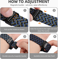 Bracelet de montre connectée pour Apple Watch, en nylon, magnétique, élastique, tressé, style boucle unisexe, respirant, pour usage quotidien, personnalisable OEM ODM