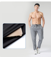 Nouveau pantalon de jogging léger et décontracté en polyester/nylon à séchage rapide avec fermeture éclair et cordon de serrage pour homme, idéal pour la course et la gym