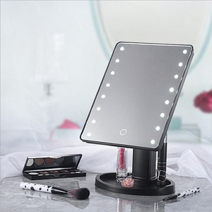 Wholesale Portable <strong>LED</strong> <strong>Makeup</strong> <strong>Mirror</strong> with Touch Screen 16 Lights Folding Cosmetic <strong>Mirror</strong>, Dimmable &amp; Rechargeable - Product Image 4