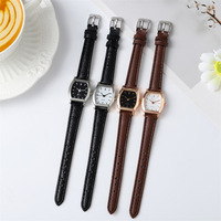 Montre à quartz de style rétro coréen Harajuku pour couple, bracelet en cuir, montre-bracelet simple et décontractée pour hommes, femmes, étudiants
