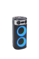 Altavoz Bluetooth portátil electrónico con sonido estéreo de 100W, doble woofer de 6'', DSP y audio de alta calidad.