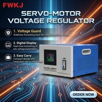 FWKJ SVC(TND) Régulateur de tension automatique monophasé CA 3 KVA en cuivre avec affichage LED, sortie 220V, protection contre les surtensions