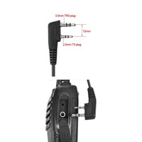Écouteur de surveillance discret pour talkie-walkie, avec tube acoustique à connecteur 2 broches K, micro et PTT, compatible avec coque Arcshell personnalisée, à 1 dollar