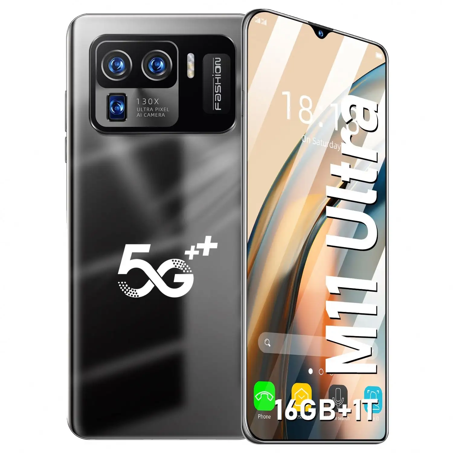 2022 6800mAh akıllı telefonlar M11 Ultra 7.3 inç çift kart kilidi 5G Android cep telefonu 16GB 512GB 48MP kamera