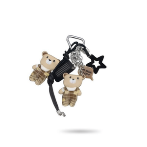 Portachiavi Artigianale a Forma di Orso con Ciondolo a Stella e Pettine, Accessorio per Borsa o Zaino - Product Image 2