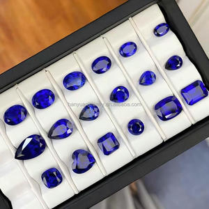 หินแซฟไฟร์ปลูกในห้องทดลองอัญมณีหลวมเครื่องประดับแซฟไฟร์สีน้ำเงินเข้มตามต้องการ - Product Image 1