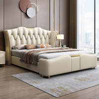 Cadre de lit en cuir rembourré moderne et luxueux 2026, confortable, 150*200/180*200cm, lit double pour la maison/l'hôtel