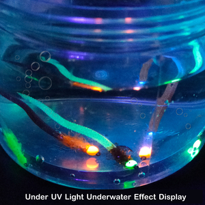 Señuelos de Pesca con Mosca OEM UV Glow Squirmy Worm con Anzuelo con Punta de Espina 12 #   Señuelo de Pesca con Cabeza Luminosa y Cuerpo Acanalado Suave para Trucha y Peces de Agua Dulce - Product Image 3