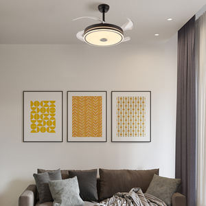 Nouvel arrivage Ventilateur de plafond à lame rétractable pour salon encastré lumière led moderne avec lumière - Product Image 3
