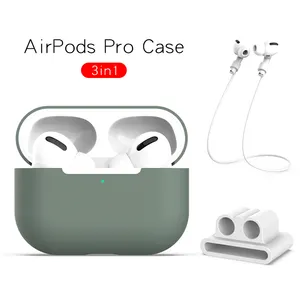 AirPods Pro 3 용 3In1 초박형 무선 충전 이어폰 케이스 AirPods Pro 커버용 친환경 실리콘 헤드폰 케이스