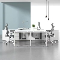 Mesa Ejecutiva Moderna Minimalista Blanca para Jefe/CEO, Mesa de Oficina para Computadora, Diseño de Mesa Ejecutiva, Escritorio en Forma de L