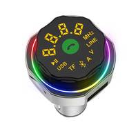 Transmisor FM para Auto AP06 con Bluetooth 5.4, Perilla de Control Giratoria, Cargador USB, Reproductor de Música con Tarjeta TF, Llamadas Manos Libres, Cargador de Teléfono para Pasajeros DC12V