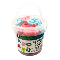 Set Cetakan Kue Alfabet, Cetakan Huruf untuk Memanggang, 26 Buah Cetakan Fondant Plastik ABC, Cetakan Biskuit, Sandwich, Roti