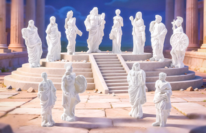 Statuette 3D réaliste en résine blanche, mythologie grecque, Zeus, Athéna, Apollon, les douze Olympiens, collection, scène d'architecture de temple - Product Image 5
