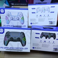 Manette de jeu sans fil BT RGB avec moteur de vibration, bouton Turbo, détection de mouvement, design ergonomique et support pour téléphone