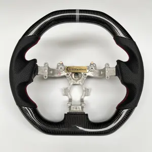 Volant en fiber de carbone pour Nissan GTR, avec côtés en cuir perforés importés, personnalisé, prix d'usine, 50 pièces