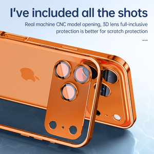 Coque 2-en-1 en métal pour iPhone 17 Pro Max avec film de protection en <span class=keywords><strong>verre</strong></span> <span class=keywords><strong>trempé</strong></span> et boucle de fixation - Product Image 1