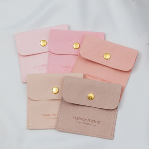 Pochette à bijoux en microfibre, taille 8*8cm, 50 pièces, sacs d'emballage pour bijoux en microfibre - Product Image 1