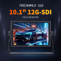 Moniteur de terrain FEELWORLD S10 10,1 pouces 1200 nit 12G-SDI 2.0 pour caméra, écran tactile 4K HDR, gamme de couleurs 98% REC709, dalle IPS, stéréo 3,5 mm