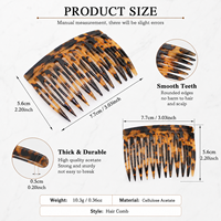 Peignes à cheveux latéraux léopard vintage français personnalisés avec logo, en acétate écaille de tortue, marque privée, vente en gros