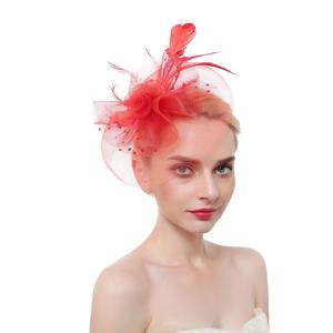 2025 Sinamay Feather Fascinators Hut <span class=keywords><strong>Kentucky</strong></span> <span class=keywords><strong>Derby</strong></span> Church Hochzeits hüte Frauen <span class=keywords><strong>Party</strong></span> Braut Kopfschmuck - Product Image 3