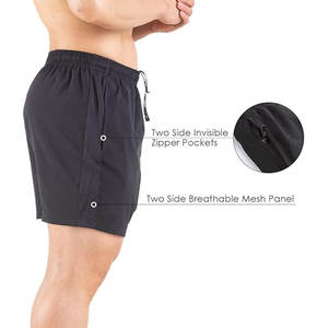 OEM O&<span class=keywords><strong>M</strong></span> Hot Selling Heren Running Sport Shorts Snel Droogend Lichtgewicht Atletiek Workout Gym Shorts met Ritszakken Op Maat - Product Image 6