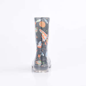 Bottes de pluie en PVC pour enfants, simples, imperméables, imprimées avec des astronautes et des fusées - Product Image 4