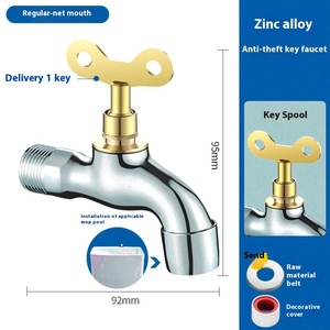 <span class=keywords><strong>Robinet</strong></span> Bibcock antivol au design moderne Serrure à clé polie pour interrupteur d'eau extérieur pour machines à laver domestiques - Product Image 6