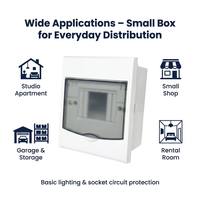 Caja de Distribución Empotrada de 4 Vías Serie AE, Cubierta Transparente Esmerilada, ABS Ignífugo, IP30, Mini Caja para MCB de Interior