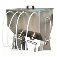 Petite machine de remplissage semi-automatique à double tête pour boissons, en acier inoxydable, pour bouteilles et fûts en verre ou en métal, haute précision