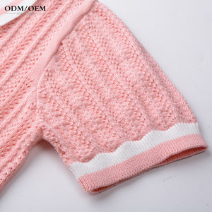 Suéter de Punto Fino Informal para Mujer, de Alta Calidad, a la Moda, de Manga Corta, con Cuello Camisero, Diseño Transpirable para Verano - Product Image 4