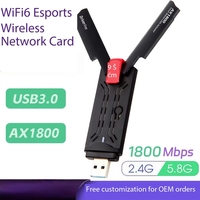 Adaptador USB Wifi6 con Controlador Gratuito, Adaptador USB 3.0 de 1800 Mbps, Wifi 6, Realtek RTL8832BU 802. Adaptador de Red Inalámbrico 11ax