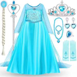 Robe <span class=keywords><strong>de</strong></span> princesse Anna Elsa pour filles, <span class=keywords><strong>costume</strong></span> <span class=keywords><strong>de</strong></span> fête d'anniversaire, carnaval, <span class=keywords><strong>reine</strong></span> <span class=keywords><strong>des</strong></span> <span class=keywords><strong>neiges</strong></span>, Halloween, vêtements pour enfants - Product Image 6