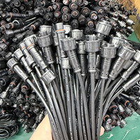 Kabel Harness Tahan Air Inti Tembaga M16 Kustom 4P 5P, Kabel Konektor Tahan Air 5 Pin Jantan Betina 12V untuk Penerangan Luar Ruangan