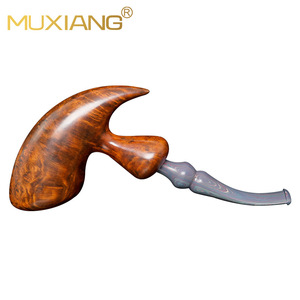Muxiang Handmade Briarwood Pipe Bent Type 3mm Solid Wood Tobacco Pipe For Men - Product Image 3