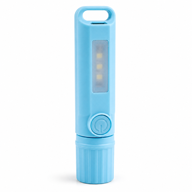 808 LED Flashlight 5W ABS Battery Powered Keychain Telescopic Zoom Torch 100-200m Beam 4 Modes Side Light for Camping Hiking