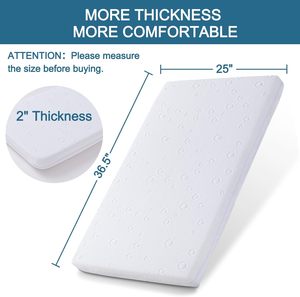 Colchón de <span class=keywords><strong>Cuna</strong></span> Portátil de Tamaño Personalizado, Colchón de Espuma Viscoelástica para Bebés y Niños Pequeños para Guardería, Jardín de Infancia y Corralito - Product Image 2