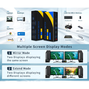 8K for HDMI <strong>KVM</strong> <strong>Switch</strong> USB3.0 HDMI2.1 8K60HZ Desktop Controller Switcher with Switching Button Video Splitters &amp; - Product Image 4
