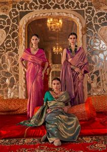 ชุดส่าหรีผ้าไหมถักด้วยมือพรีเมี่ยมสำหรับผู้หญิง | ชุดคอลเลกชั่นดีไซน์เนอร์สไตล์ชนเผ่าดั้งเดิมหรูหราพร้อมงาน zari - Product Image 4