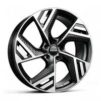 Jantes en alliage forgé monobloc 15-26 pouces à 5 branches avec texture à points, jantes personnalisées pour véhicules électriques, SUV et berlines