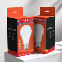 Boîte en papier pour lampe à ampoule imprimée personnalisée avec fenêtre en PVC PET Boîte en papier pour cadeau avec lumière LED Boîte d'emballage pour ampoule