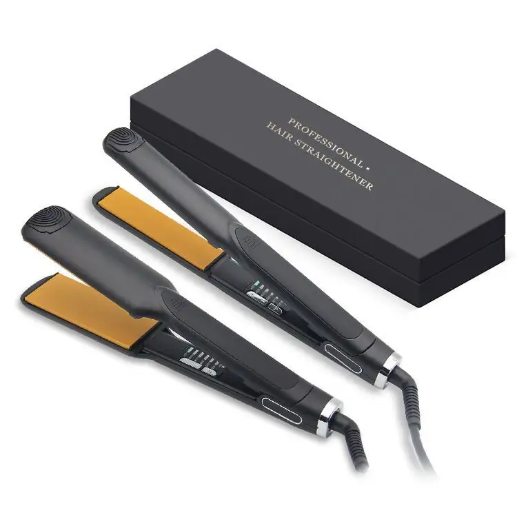 Professional Hair Straightener Tourmaline Ceramics Heating Plate Salon Styling Tool LCD Flat Iron PTC Heater Hair Flat Electric